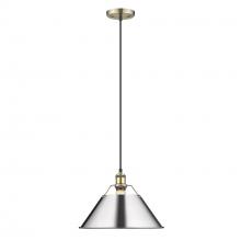  3306-L AB-CH - Orwell 14" Wide Large Pendant in Aged Brass with Chrome